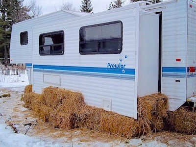 hay bale rv skirting insulation diy